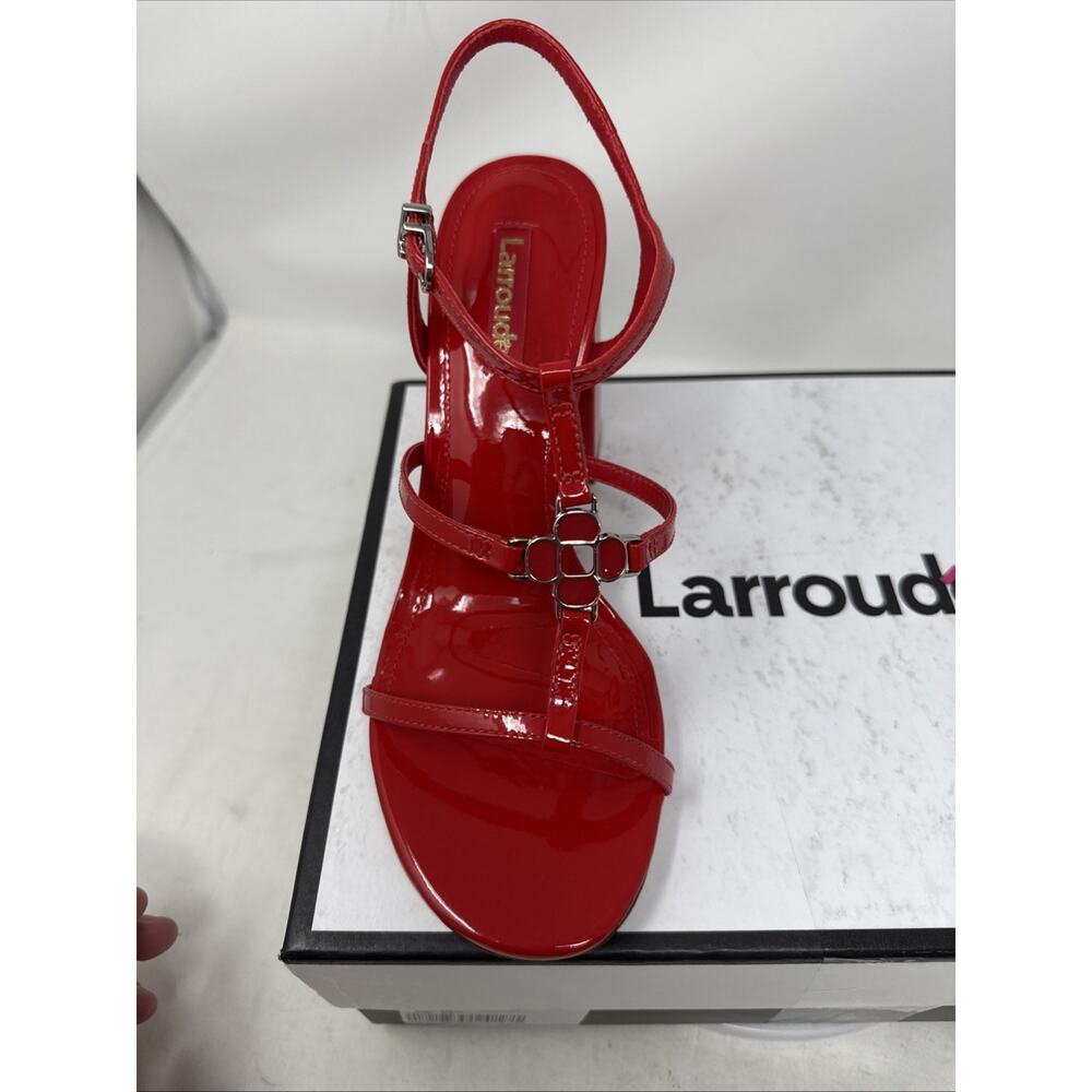 Larroude Hana Premium Patent Scarlet Woman’s Size 8.5 - Picture 4 of 8